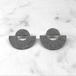 Granite Gray Chic Geometric Studs